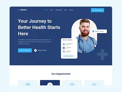 Health Care Landing Page Design branding health care website design healthcare site landing page medical web site design motion graphics ui uiux design web design