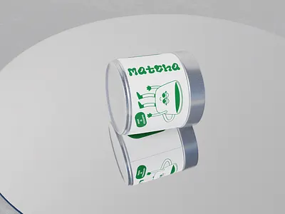 matcha tea packaging/ 3D scene 3d brand identity branding design graphic design illustration logo