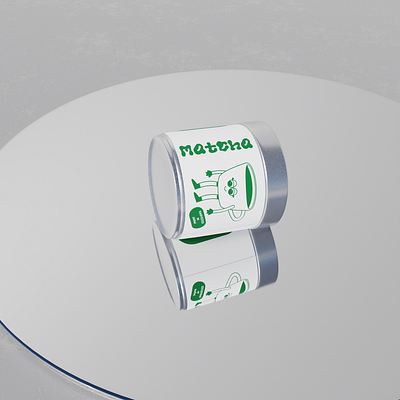 matcha tea packaging/ 3D scene 3d brand identity branding design graphic design illustration logo