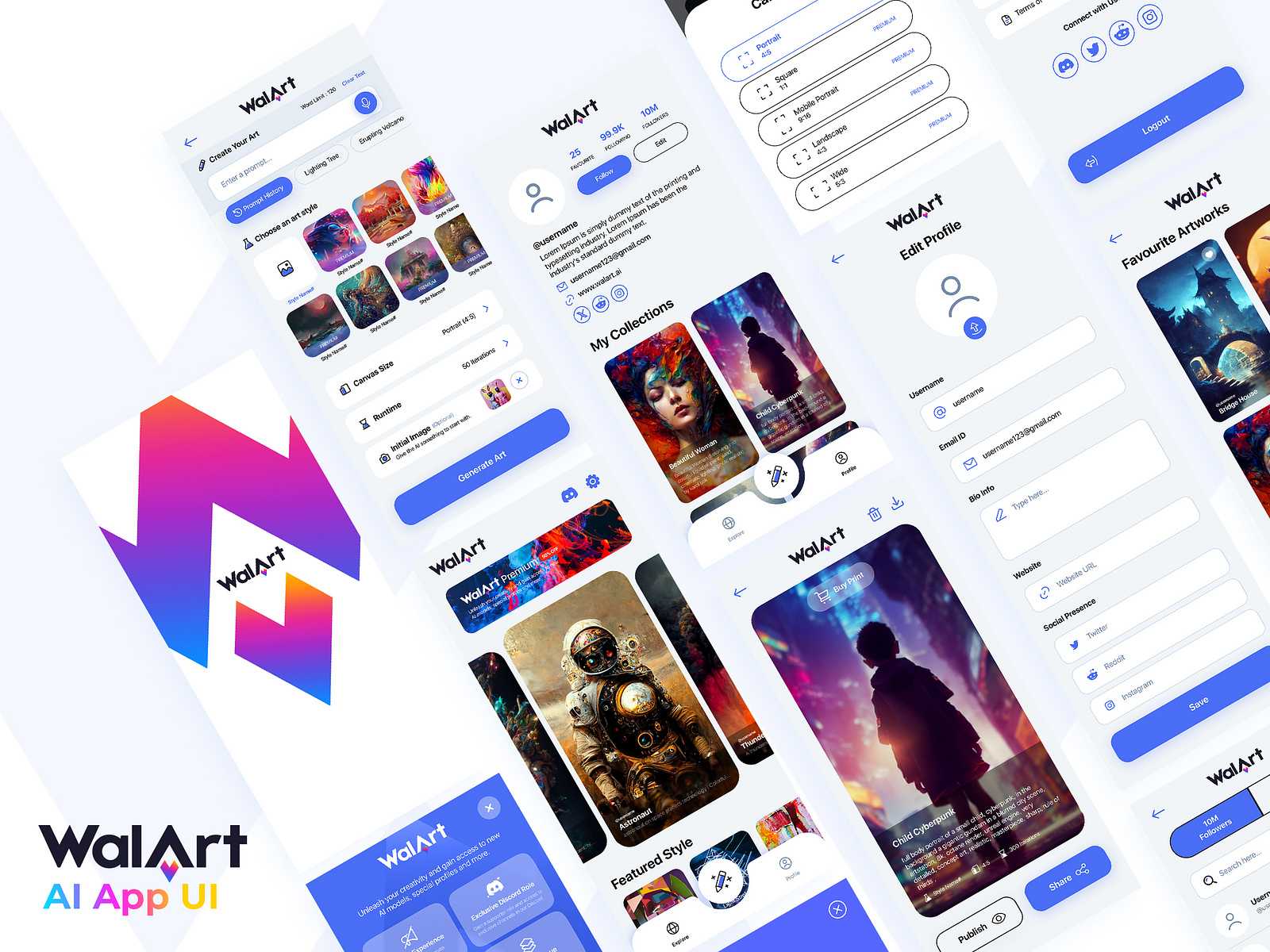 WalArt AI - App UI/UX Design by GaurangDK on Dribbble