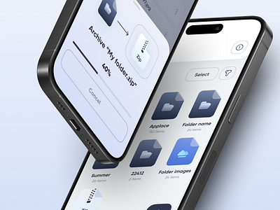 UnZip Archiver | Mobile app app app design archiver design ign ui design mobile mobile app mobile interface rar responsive design ui unzip ux ux research web app design zip