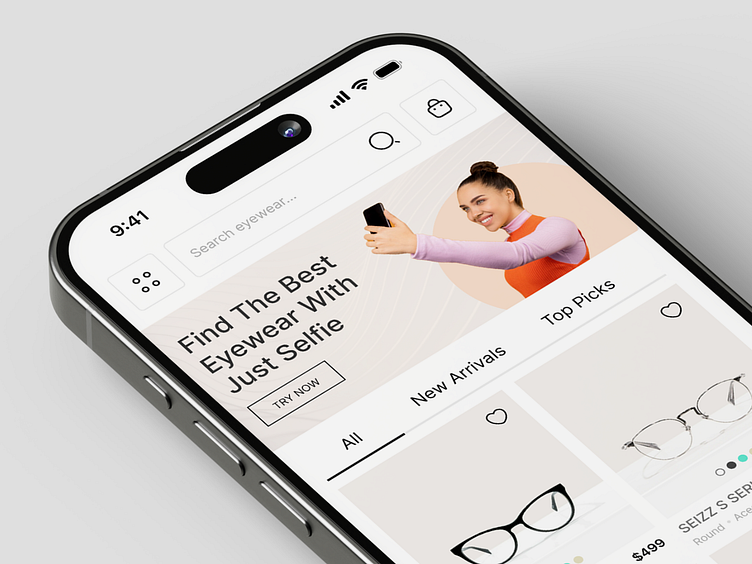 Eyeglass Eyewear AI Mobile App by Adhitya Putra for Hatypo Studio on