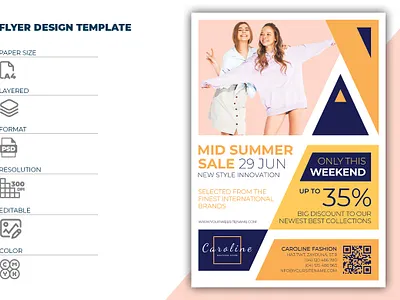 Fashion Flyer Template design event fashion flyer illustration leaflet party poster tailor wear women