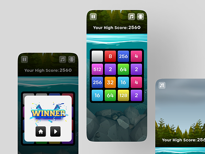 2048 - Puzzle Cube Game App Ui Design 2048 2048 puzzle 2048 puzzle game game design game ui redesign redesign solution