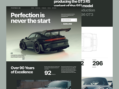 Porsche GT3 RS Landing page animation car design design elementor figma graphic design interface landing page motion graphics ui uidesign ux web design webflow website