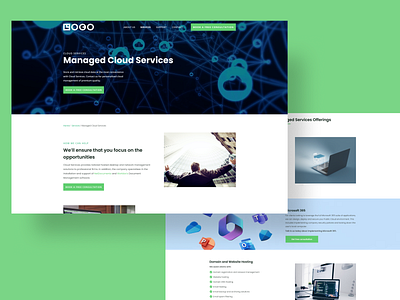 Managed Cloud Services cloud services landing page ui