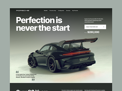 Porsche GT3 RS website - Main Screen animation car design design interface main screen porsche swiss trends ui uiux uiux design ux web design webdesign webflow webflow design дизайн