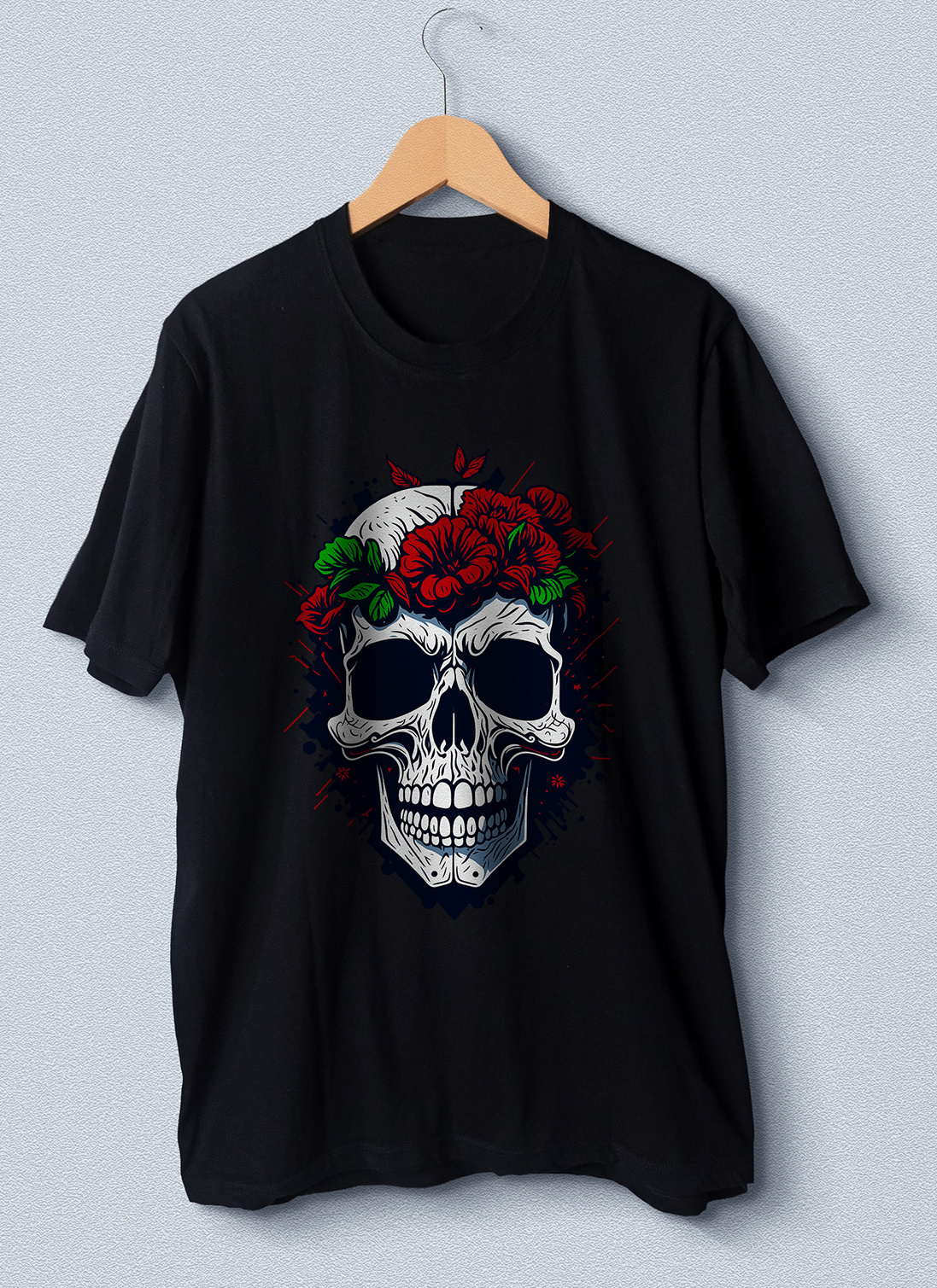 Skull Rose flower adobe illustrator artwork dark death design digital art drawing flower portrait rose rose skull skull flower skulls t shirt design