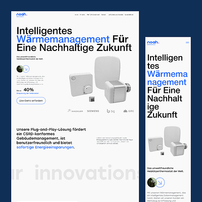 Website design for a German company selling smart thermostats corporatewebsite itcompanywebsite technologywebsite ui uidesign uidesigner uiux uiuxdesigner webdesign webdesigner