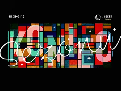 End of season cover for Night Market's social media cover end of season graphic design illustration lettering market media night social stained glass