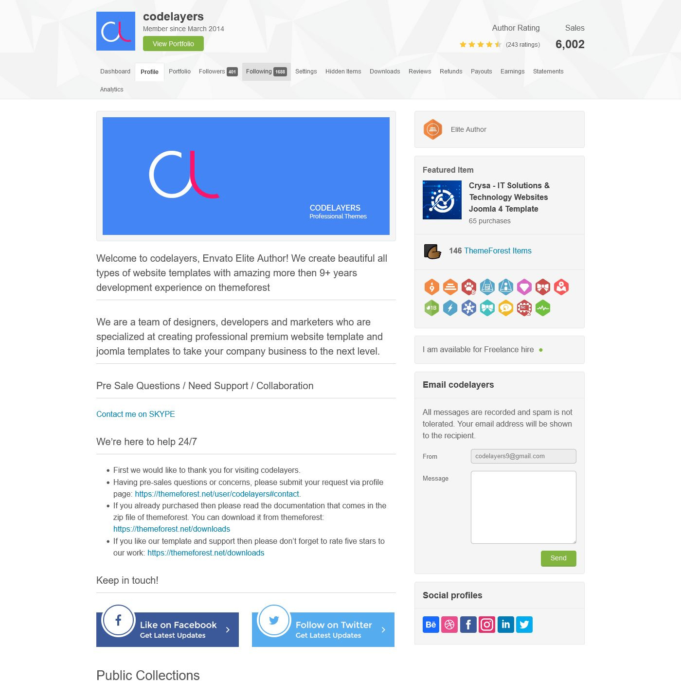 Welcome to codelayers angular cms drupal ecommerce envato envatomarket figma html joomla marketing next nodejs plugin portfolio psd react shopify themeforest wordpress