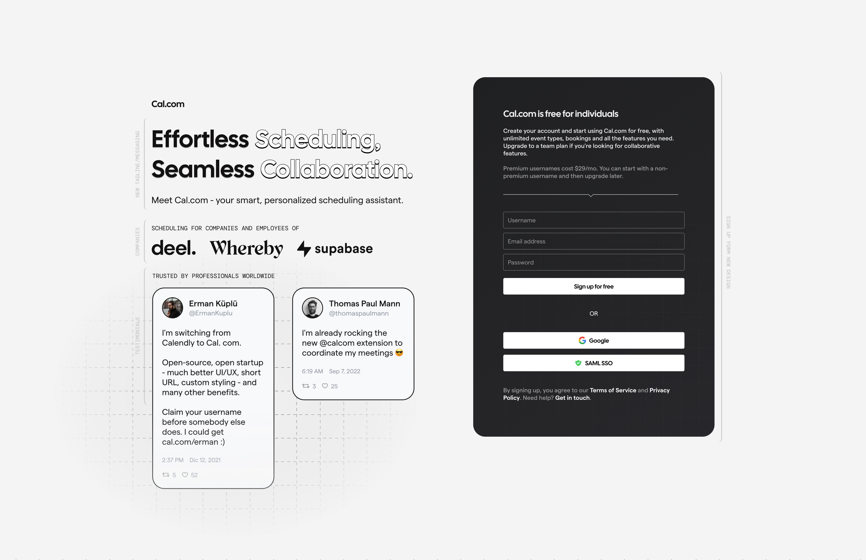 Cal.com revamp design typography ui ux vector