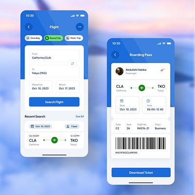 Flight Booking Mobile App branding graphic design ui