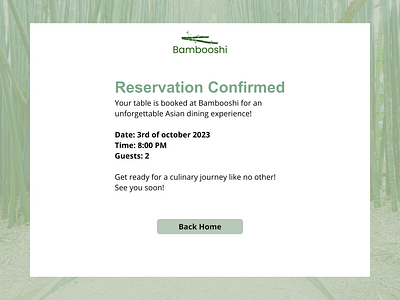 Daily UI 054 – Confirmation confirmation confirmed dailyui dailyui054 dailyuichallenge design graphic design reservation ui