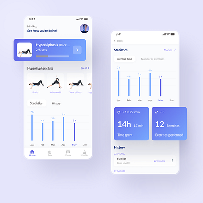 Physical Health Mobile App Concept health react native sport ui ux