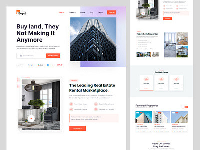 Real Estate Website Landing Page UI Design agency agent airbnb apartement booking app booking website broker landing page online booking properties property property app property management property website real estate agency real estate website realestate rent house rental residence