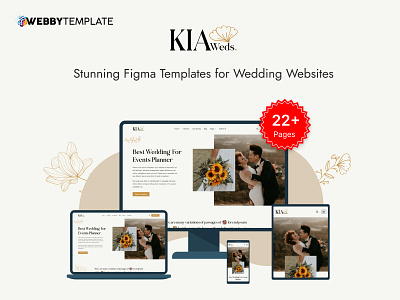 Kiaweds: Wedding website Figma Template | FREE DOWNLOAD buy figma template figma free template figma template free template for figma free website template graphic design married landing page merriage website ui template webbytemplate wedding figma template wedding homepage wedding landing page wedding planner template wedding theme wedding website wedding website template wedding website template figma wedding website theme