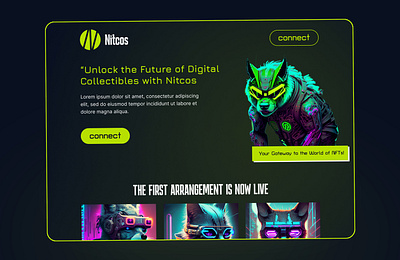 Nitcos NFT Website app design bitcoins branding graphic design logo nft product design ui ui design ux web design website design