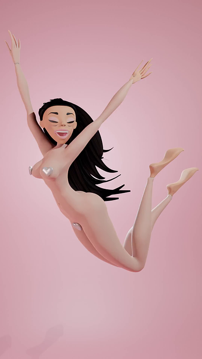 body sculpt 3d animation blender fitness girl hai motion graphics naked pink woman