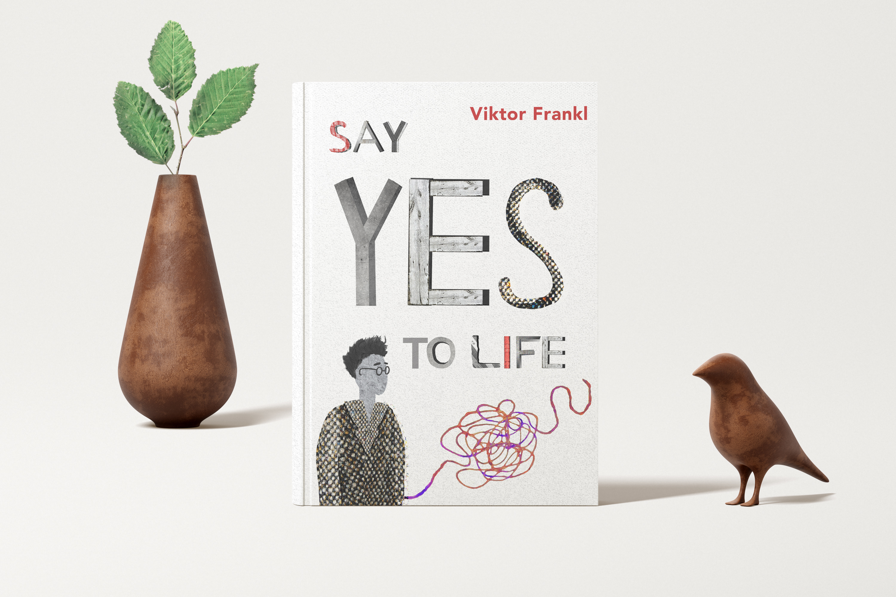 Victor Frankl ("Say YES to life") book book illustrations bookcover collage digital collage graphic design illustration psychology raster