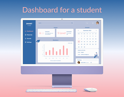 Dashboard for edtech product colo color colorful dashboard design figma illustration schedule study ui ux