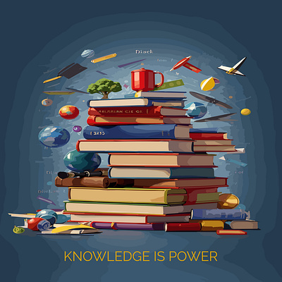 Knowledge Is Power branding graphic design illustration vector