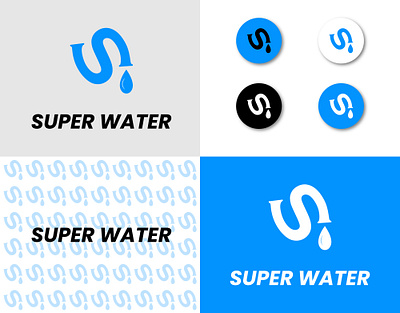 SUPER WATER CREATIVE LETTER LOGO DESIGN business logo