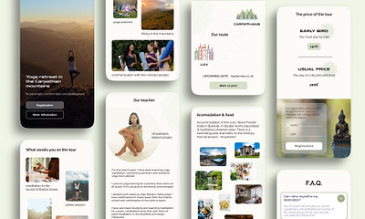 Landing page - Yoga retreat (mobile) design landing page mobile retreat ui uiuxdesign ux yoga