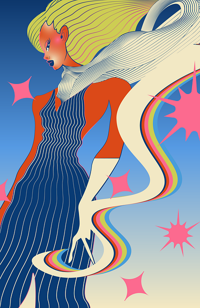 Supernova fashion illustration girl illustration star woman woman illustration