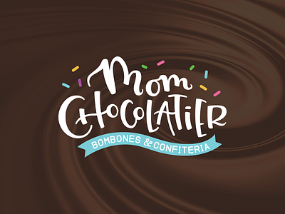 Logo Design Mom Chocolatier branding calligraphy chocolate ill illustrator lettering logo logo design marca spanish
