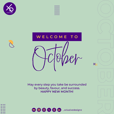 Welcome to October graphic design new month welcome