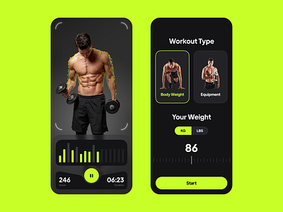 AI Fitness App ai ai fitness ai fitness app ai gym body body detection bodybody analysis bodybuilding clean dumbbell fitness fitness app gym mobile app ui ui ux ux workout