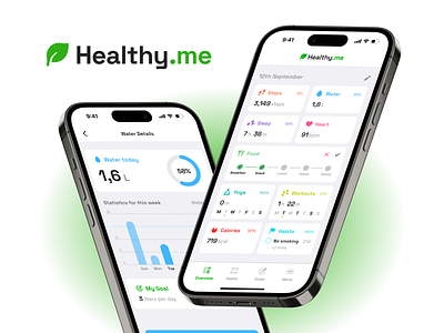 🌱 Healthy.me health tracking app healthy app mobile app mobile design product design sport app ui ux