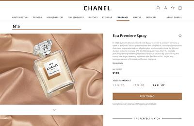 Chanel - Product Page app branding design graphic design logo typography ui ux