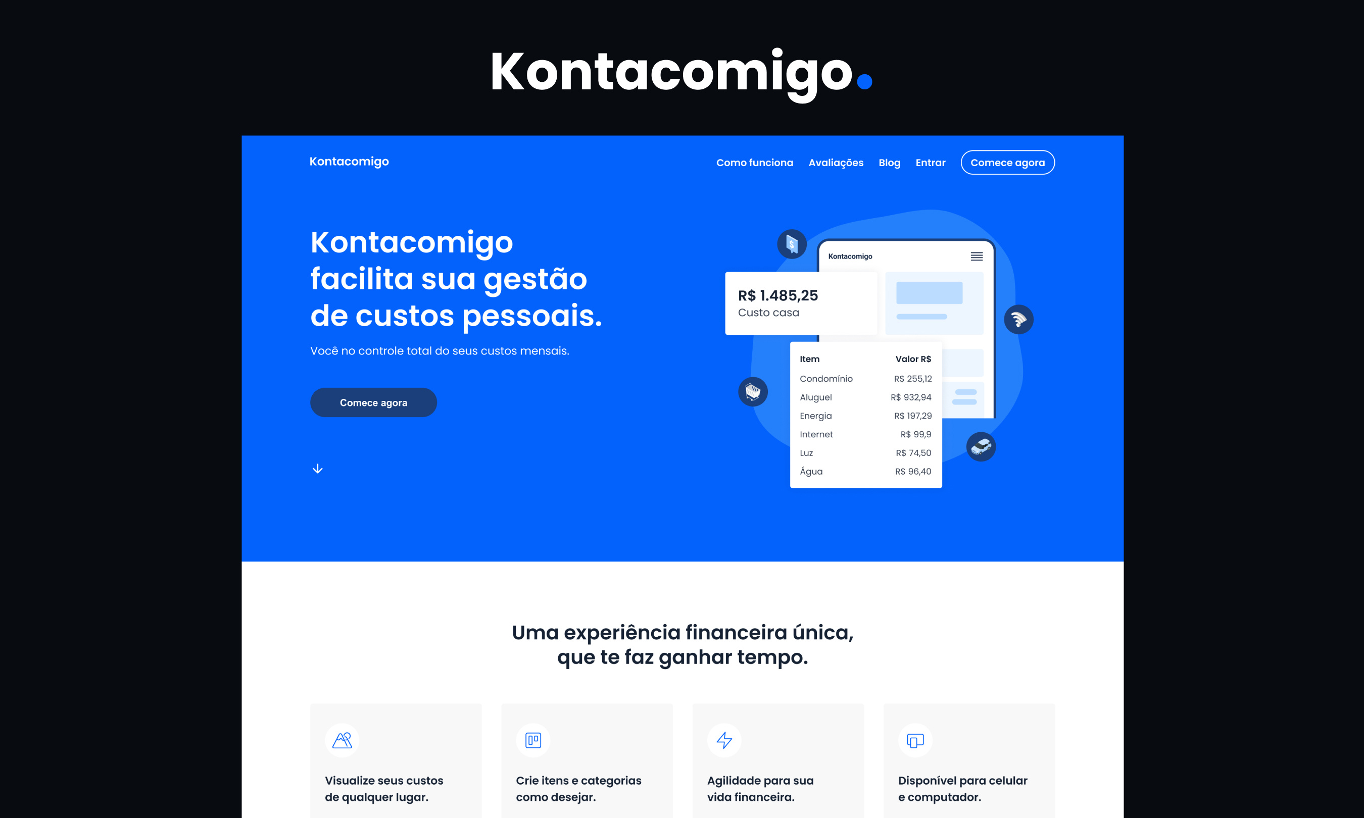 Kontacomigo - A personal expenses management branding fintech graphic design illustration saas startup ui ui design webapp webdesign webflow website