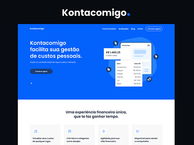 Kontacomigo - A personal expenses management branding fintech graphic design illustration saas startup ui ui design webapp webdesign webflow website
