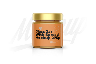 Glass Jar With Spread Mockup 275g design food illustration mock up mockup package packaging psd snack template