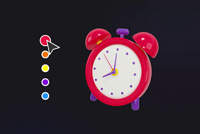 Basic 3D Icons Set. Alarm Clock Animation 3d android animation app blender figma graphic design icon illustration ios set sketch ui website