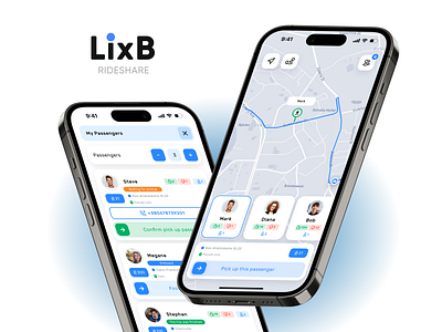 LixB Rideshare carpooling app mobile app mobile design product design ui ux