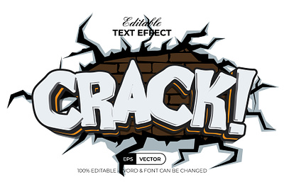 Crack Text Effect Comic Style comic design editable effect font lettering sticker style text type typeface typography vector