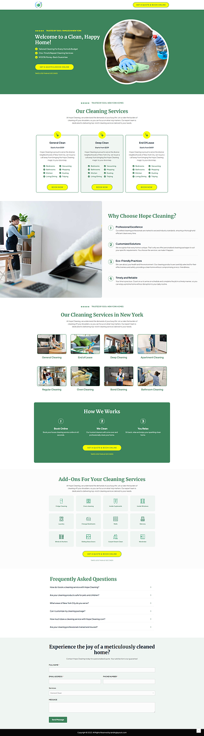 Superior Cleaning Services Lead Generation Landing Page branding design landing page lead generation template wordpress
