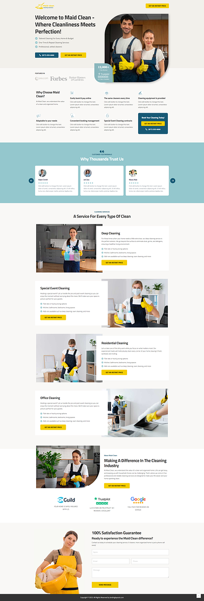 High Converting Cleaning Services Lead Generation Landing Page branding design illustration landing page lead generation logo template wordpress