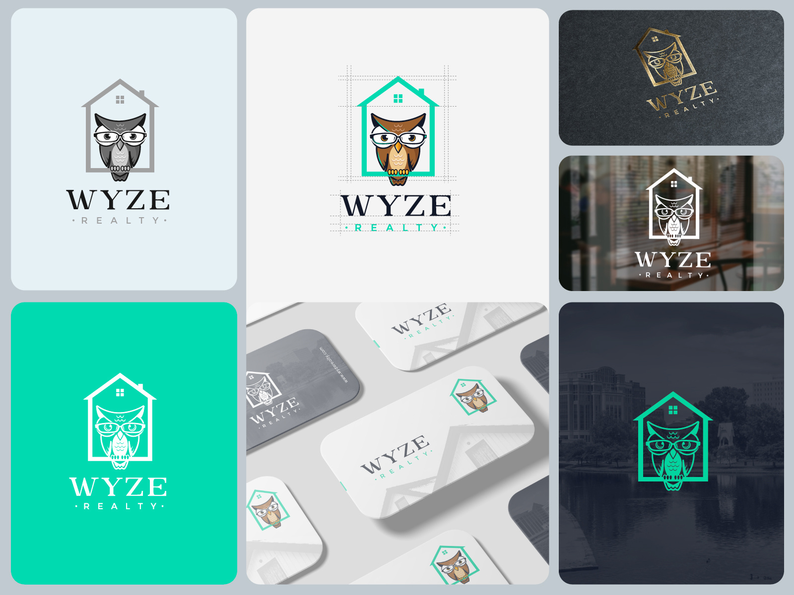 Design Logo for Wyze Realty branding design graphic design home house icon iconis illustration logo management owl realty smart vector wise