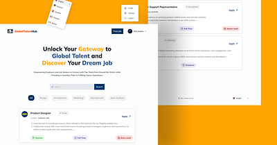 GREAT_TALENT_HUB landing page product design ui ux design webapp