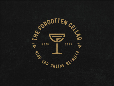 "The Forgotten Cellar" Vintage Logo Concept badge logo branding design graphic design hand made logo vector vintage logo