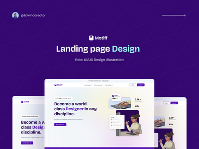 Motiff Landing Page - Edu-Tech design illustration product design ui usee user interface design