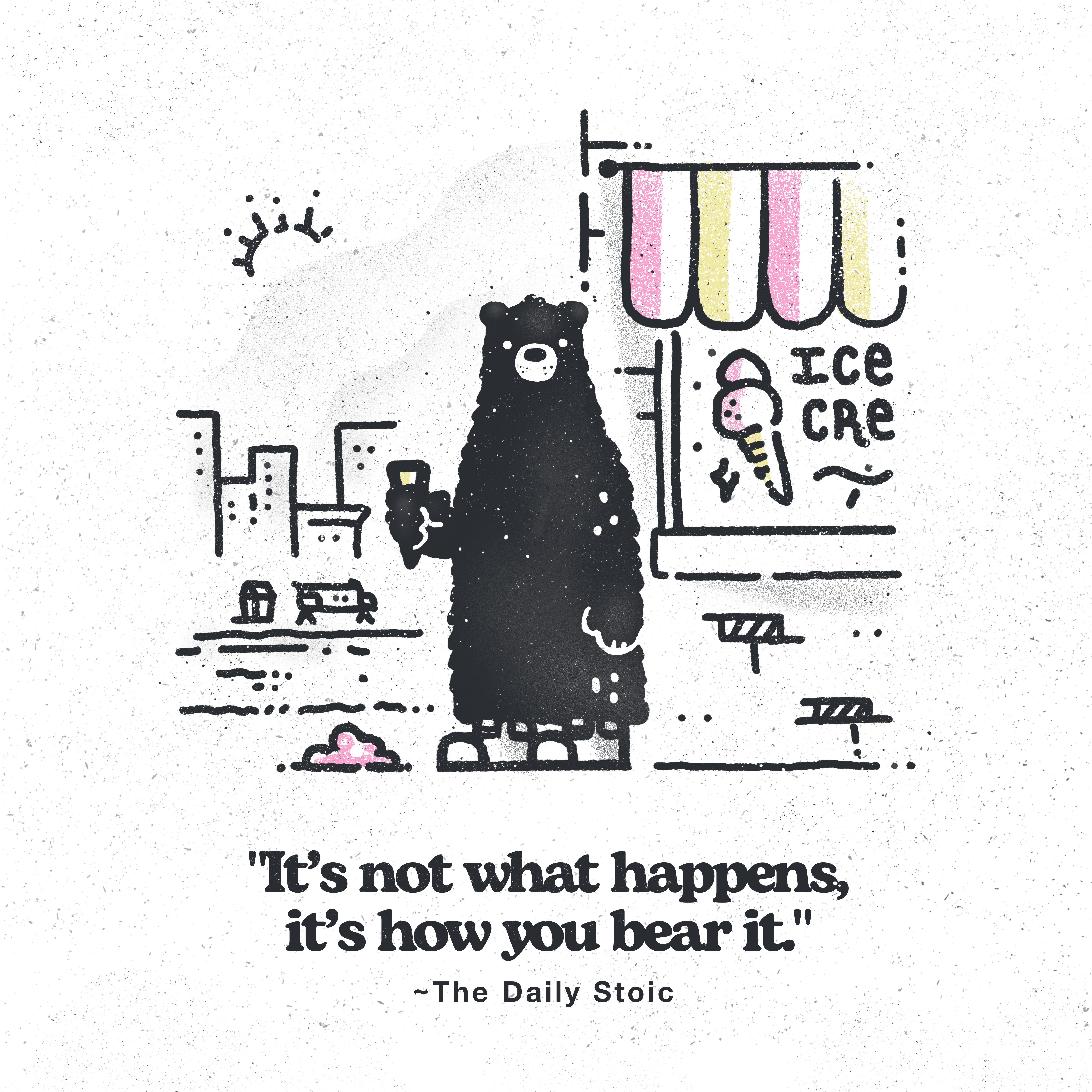 How You Bear It animal bear bears cone cute desert grizzly ice cream illustration procreate stoic stoicism treat