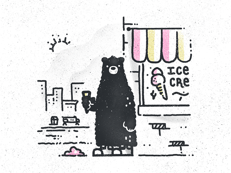 How You Bear It animal bear bears cone cute desert grizzly ice cream illustration procreate stoic stoicism treat