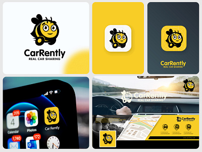 Design Logo for Car Rently bee beeslogo brand branding car design easy graphic design icon illustration logo minimal nextar rentcar rently simple vector