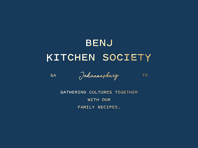 Main Logo for Benj Kitchen Society branding design gold graphic design identity layout design logo logo design logomark logos logotype minimal logo restaurant branding restaurant logo typography ui vector
